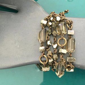 Stephen Dweck 5-Strand Pyrite & Smokey Quartz